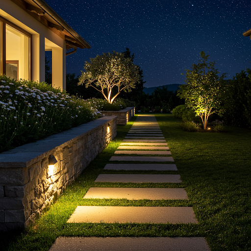 Guide to Wall-Mounted Step Lights and Pathway Safety 3 stone steps with recessed wall-mounted lights