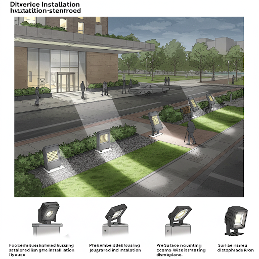 What do you know about the common types of outdoor luminaires 8 Footer lights mounted low on walls to illuminate ground areas near building entrances, pathways, and parks.