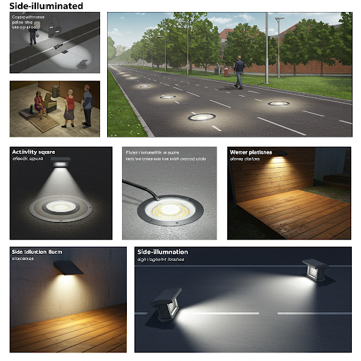 What do you know about the common types of outdoor luminaires 13 Side-illuminated buried lights